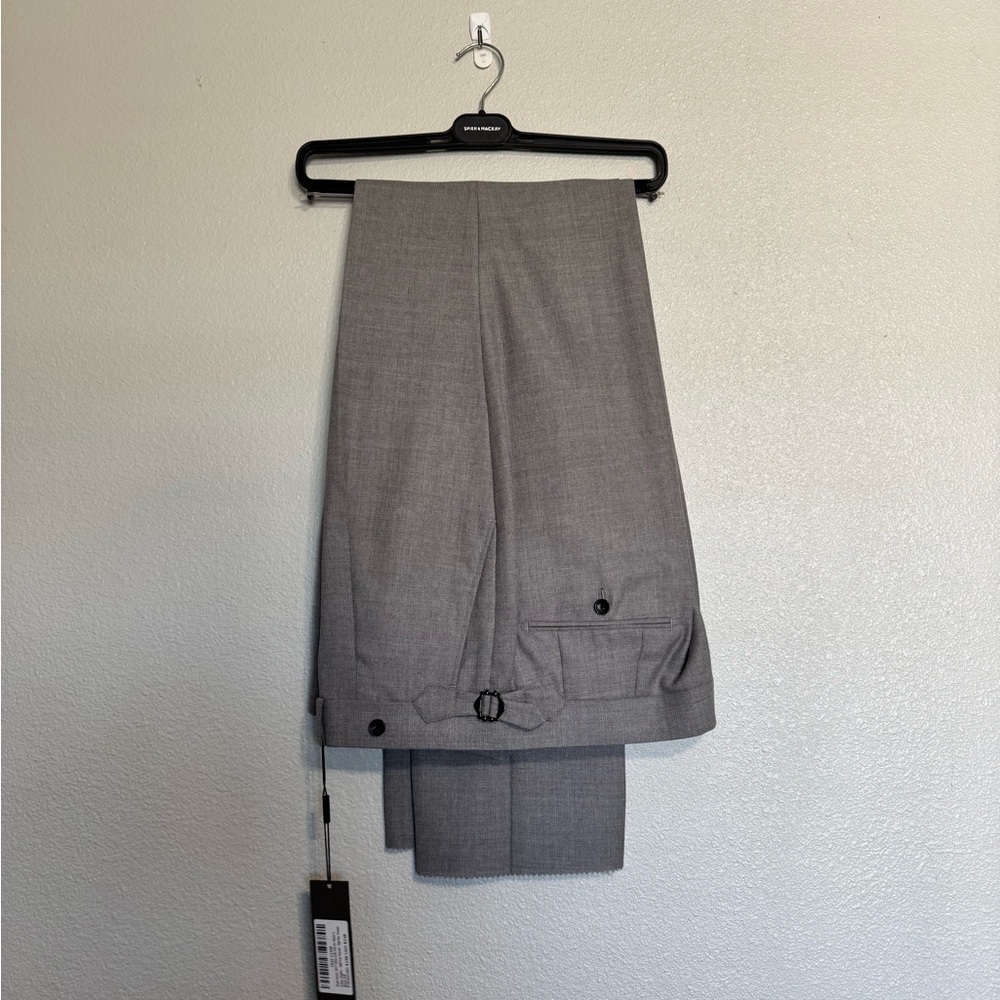 Spier & Mackay Light Gray Hopsack HIgh-Rise Dress Pants